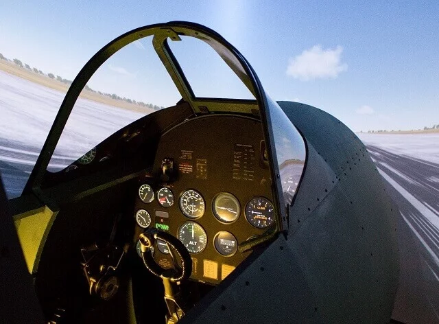 Let na simulátoru Spitfire 