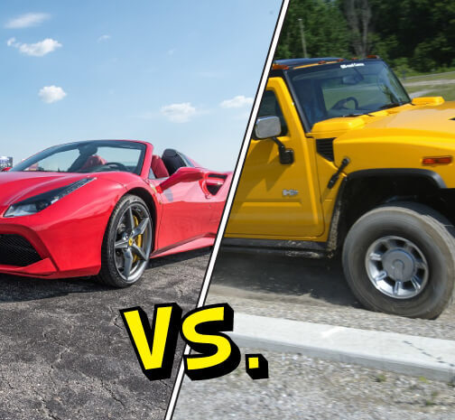 Ferrari 488 Spider versus Hummer H2
