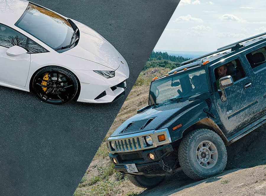 Jízda v Hummeru a Lamborghini - Zažijte dvě nevšední jízdy