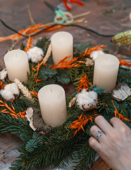 Výroba adventních věnců