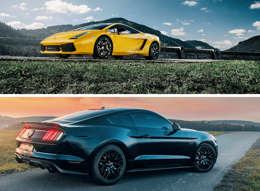 Lamborghini LP560 vs. Ford Mustang v Bravanticích