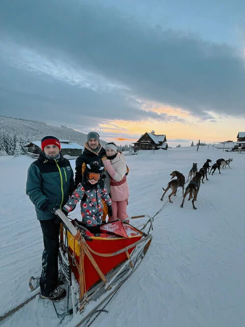 Mushing - jízda psím spřežením v Krkonoších