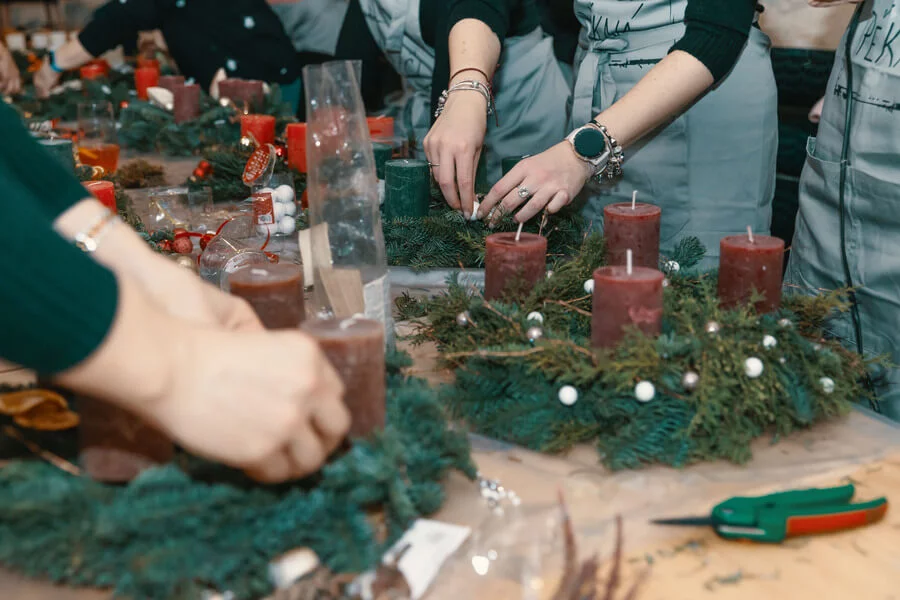 Výroba adventních věnců