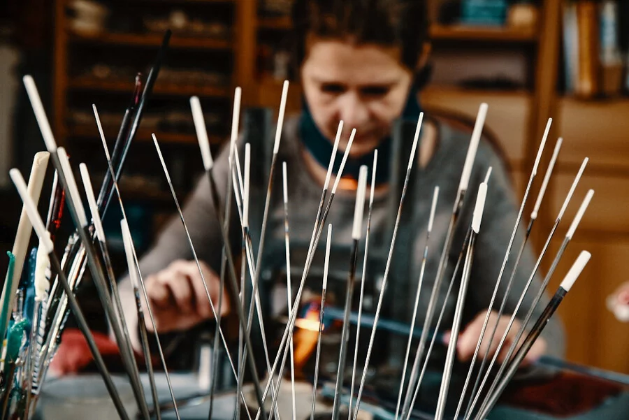 Kurz skleněných vinutých perlí