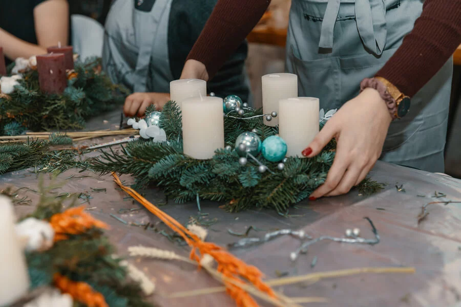 Výroba adventních věnců