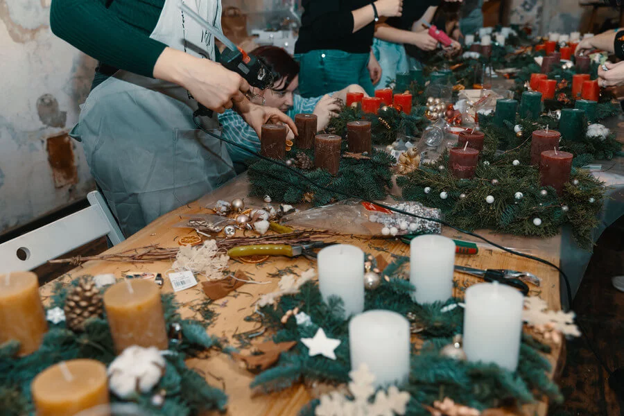 Výroba adventních věnců