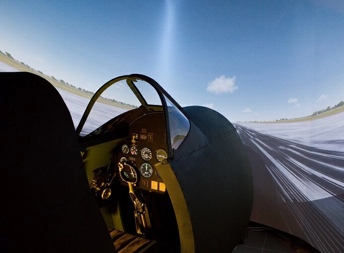 Let na simulátoru Spitfire 