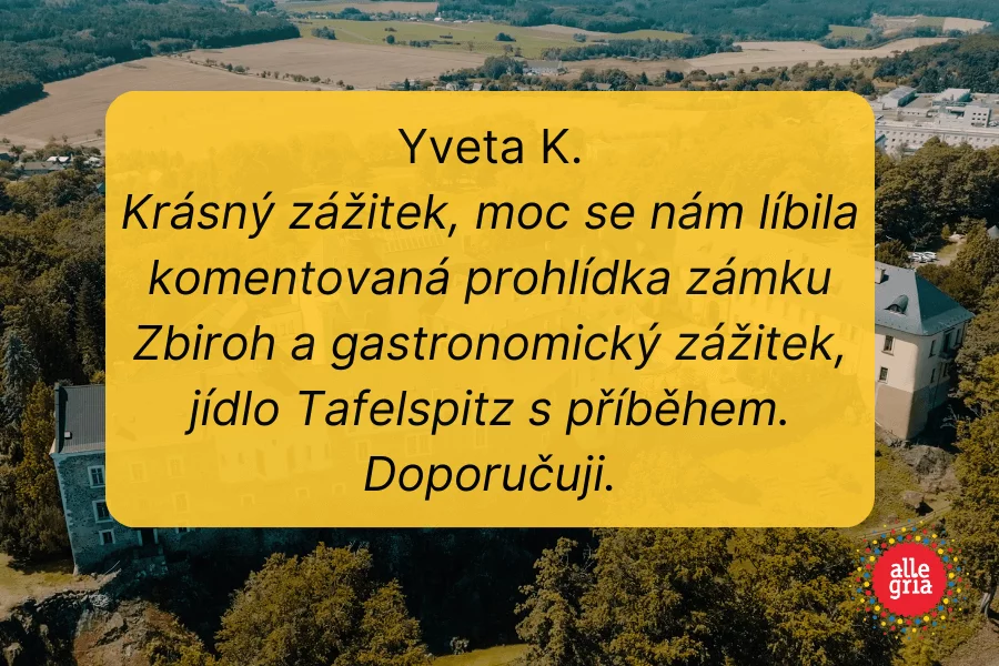 Zámek Zbiroh - prohlídka s gastronomickým zážitkem